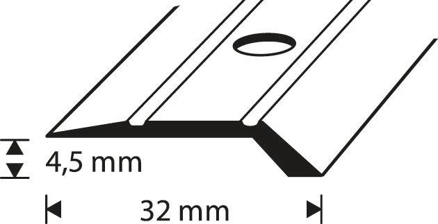 Eritasolista 4,5mm 2,7m alumiini kulta-anodisoitu uritettu C45 KE 270