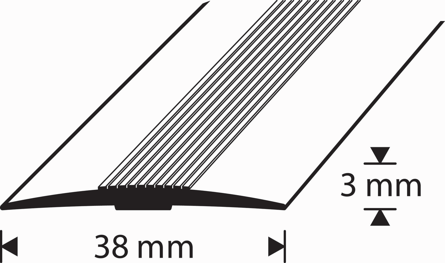 Tarrasaumalista 38mm pronssi-anodisoitu uritettu 1000mm