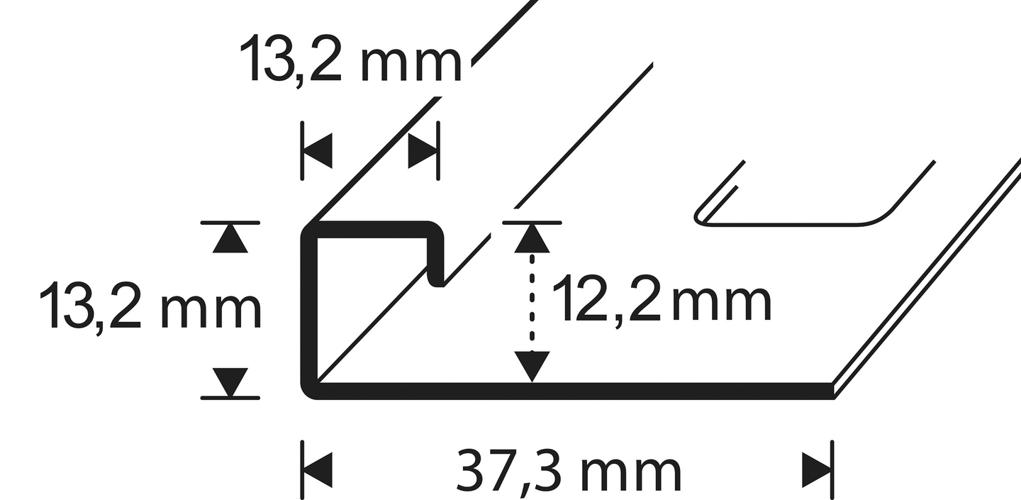 Neliölaattalista 12mm 6560-HST 250cm haponkestävä