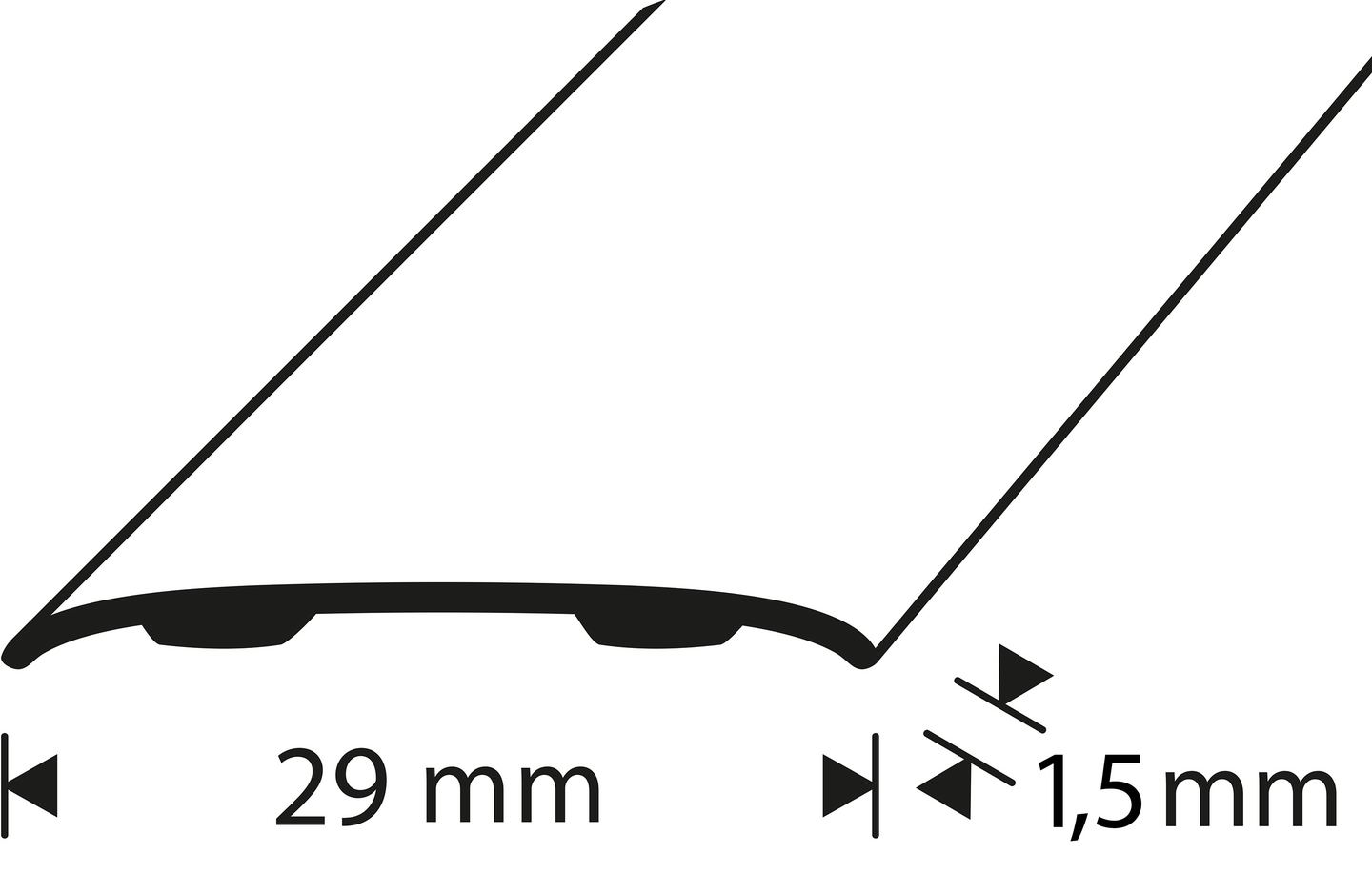 Tarrasaumalista 30mm messinki kiiltävä sileä 1000mm