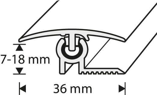 Saumalista alakisko 36mm 1,8m alumiini pähkinä E5 PH 180