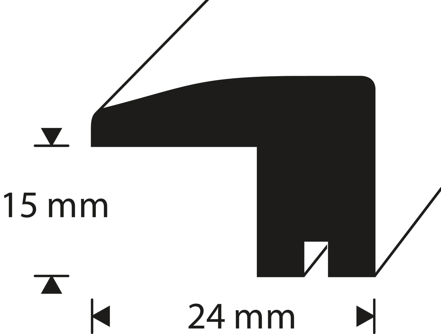 Kynnys-/päätelista 15x24mm 1m tammi WO8 OAK1