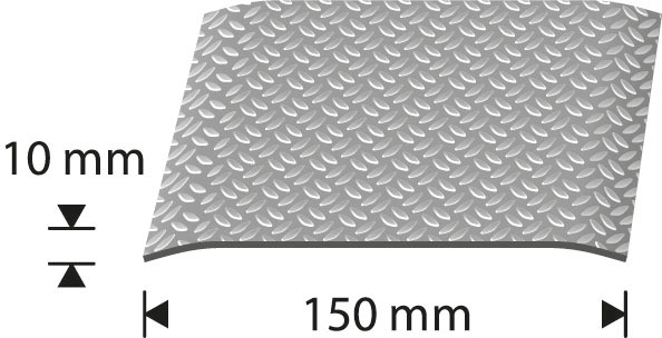 Saumalista 150mm 1m jyväalumiini reiätön SL9 JVA1