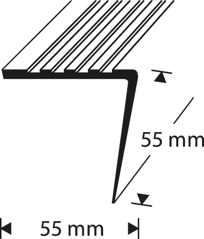 Askelkulmalista 55x55mm 2,5m muovia vaaleanharmaa AK 55-412