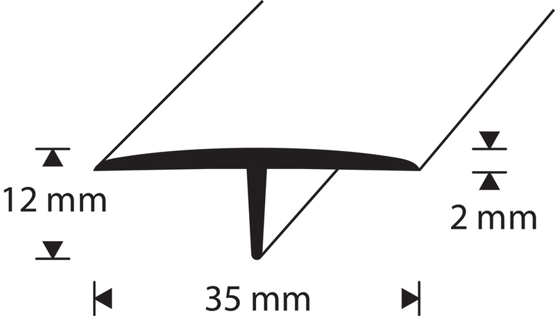T-lista 35x12x2 2,7m valkoinen alumiini 7091601-W