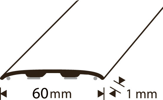 Sauma-/kynnyslista 60mm B60 3m elastifix Nordic graphite