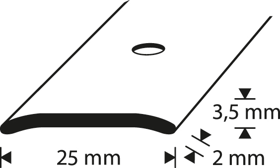 Saumalista 25mm 2,7m alumiini kulta-anodisoitu A1 KE 270