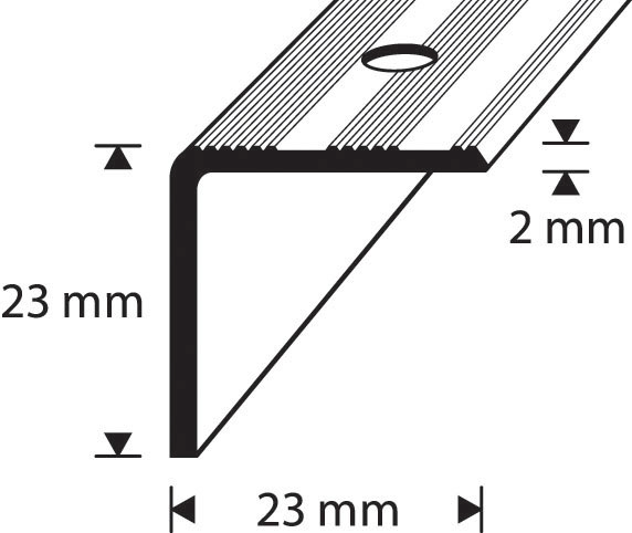 Askelkulmalista 21x21mm 0,9m kiillotettu alumiini D5 A 90