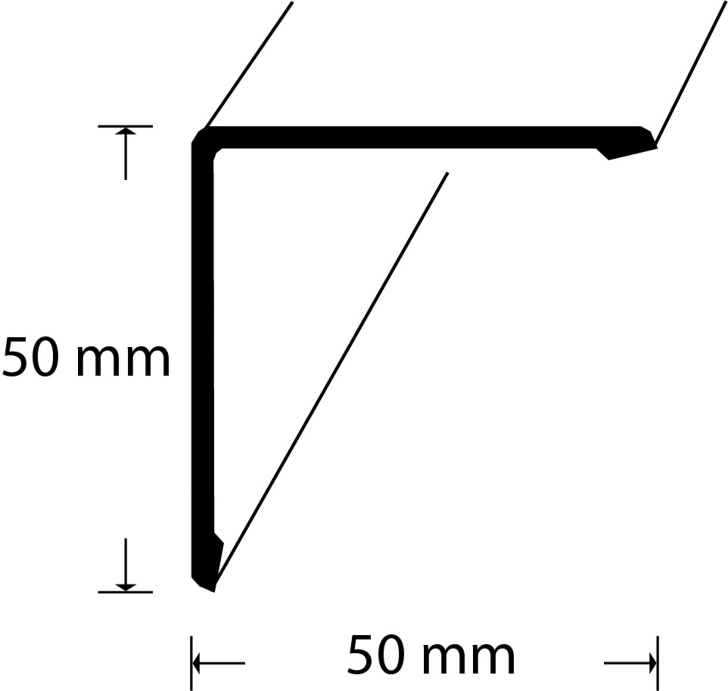 Kulmasuojalista tarra 50x50mm 3m harjattu rst 7333335