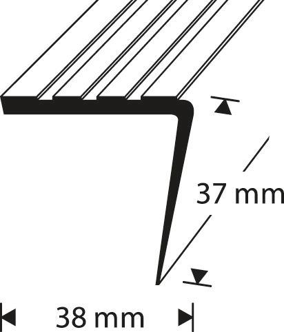Askelkulmalista 38x37mm 2,5m muovia keskiharmaa AK 38-414