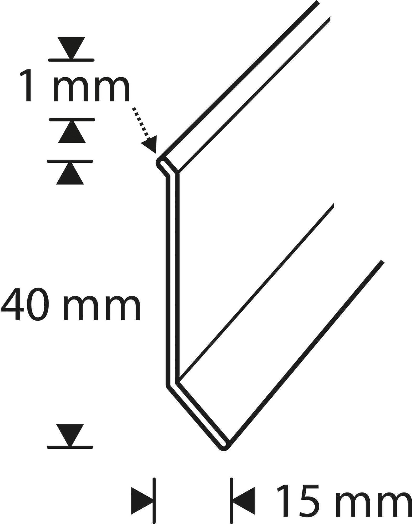 Jalkalista 40x15mm 3m alumiini hopea-anodisoitu JL SI 40