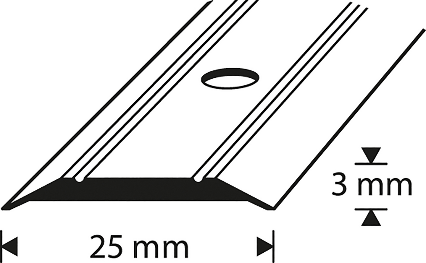 Saumalista 25mm 0,9m messinki A1 M 90