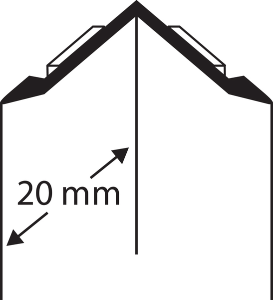 Kulmasuojalista tarra 20x20mm 2,7m alumiini hopea-anodisoitu sisäkulma 7433032