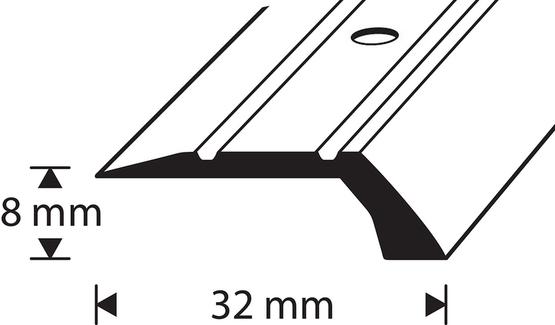 Lattalista 40x2mm hopea-anodisoitu 2m I3 HE2