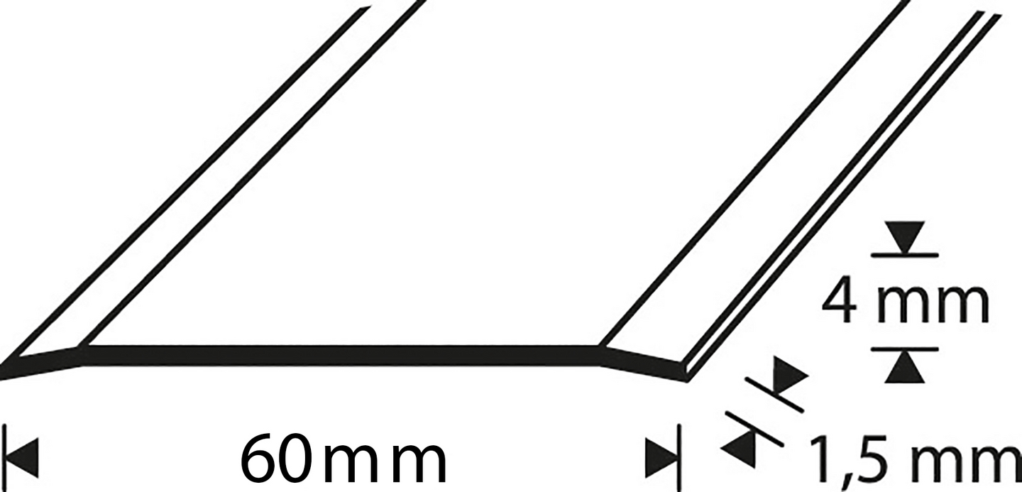 Saumalista 60mm rst hiottu sileä 2000mm