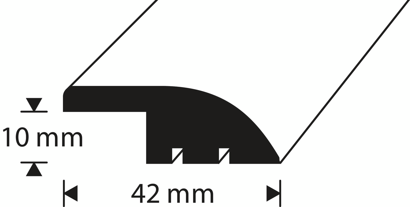 Eritasolista 10x42mm 2m tammi WO5 OAK 2
