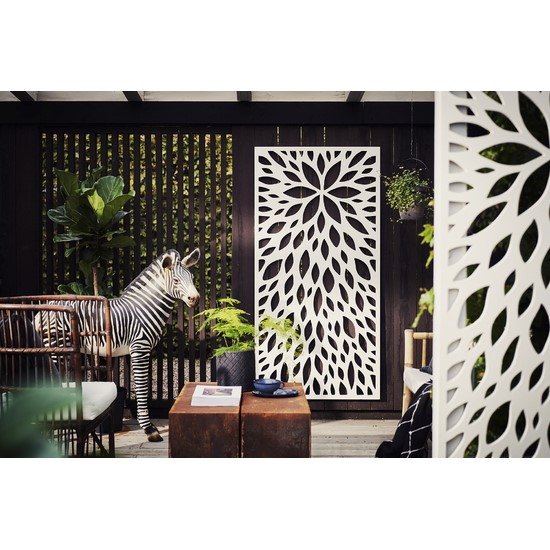 DESIGNSKÄRM JABO FLEUR SVART, 790X1590X18MM