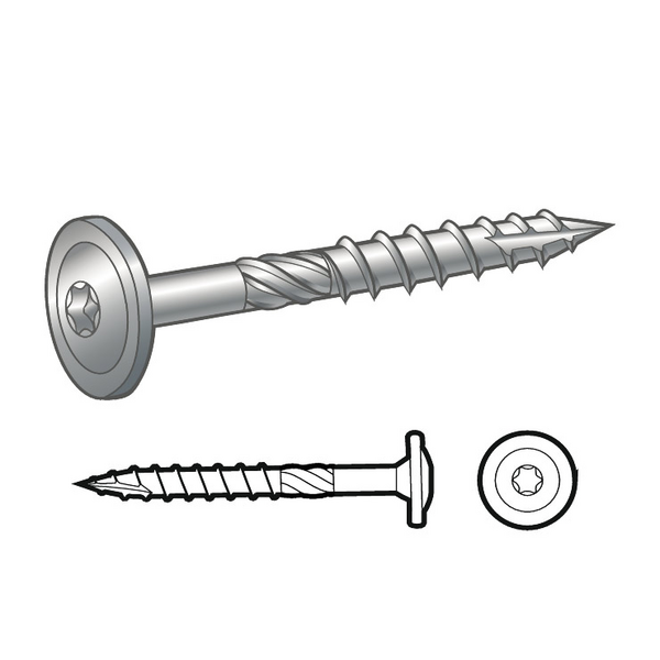 TRÄSKRUV WAF UTV 8,0X80 50ST TX40 MED STORT HUVUD