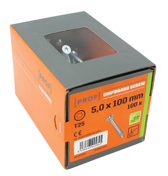 TRÄSKRUV T25 5X100 FZB 100ST PROF