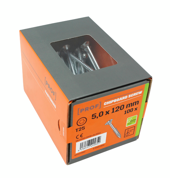 TRÄSKRUV T25 5X120 FZB 100ST PROF