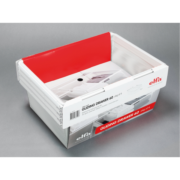 MESHBACK  VIT 605X430X185 4 ST UTDRAGBAR ELFA 166290