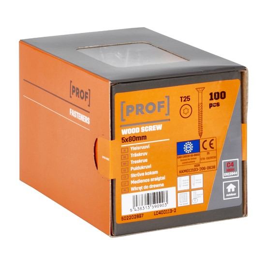 TRÄSKRUV TFT C4 ETA T25 5X80 100ST