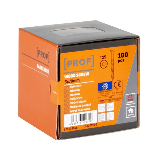 TRÄSKRUV TFT C4 ETA T25 5X70 100ST