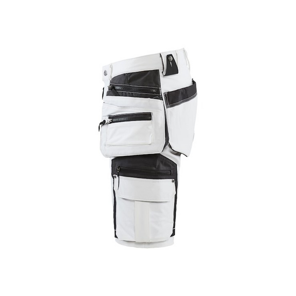 MÅLARSHORTS 1088 4-VÄGS C48 STRETCH VIT/MÖRKGRÅ