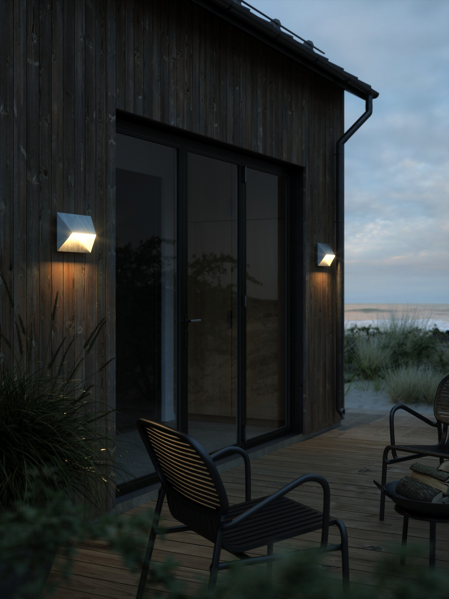 Ulkoseinävalaisin Nordlux Pontio 27 sinkitty teräs lasi GU10 2x25W