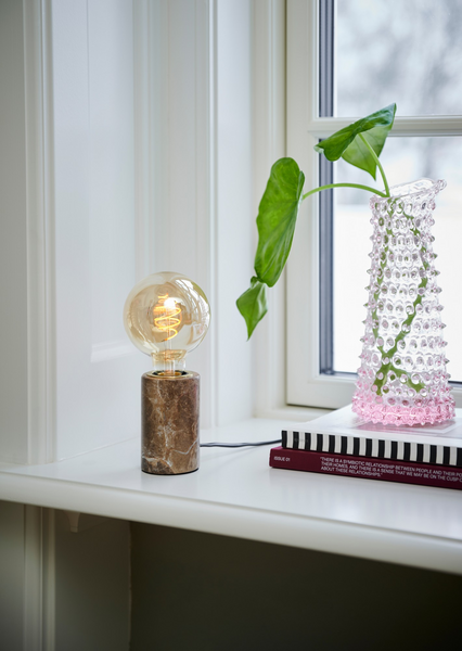 Pöytävalaisin Nordlux Siv marble marmori E27 60W ruskea