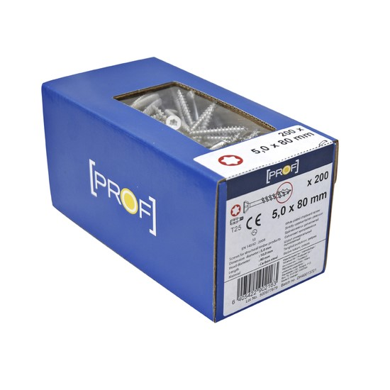 TRÄSKRUV T25 5X80 FZB 200ST PROF