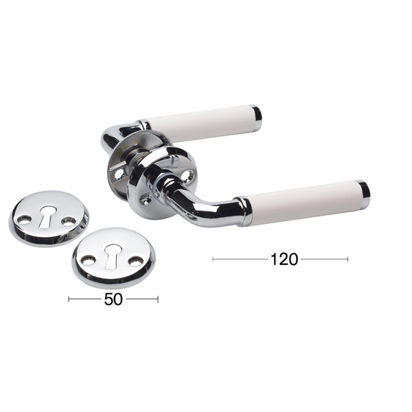 DÖRRTRYCKE A384 VIT/KROM INKL NYCKELSKYLT INNERDÖRR