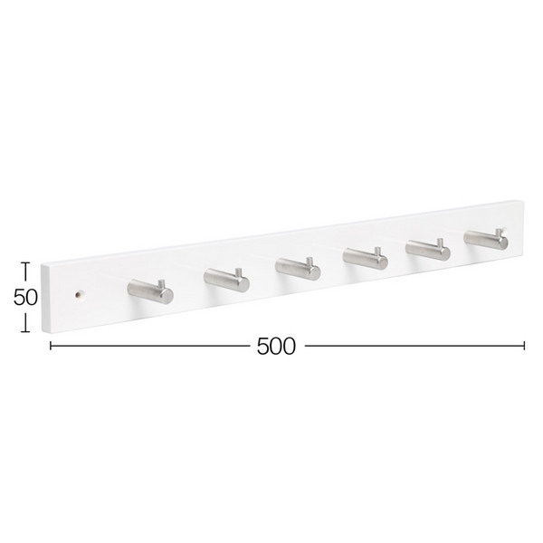 KLÄDHÄNGARE 6-KROK VIT/ROSTFRI DOT