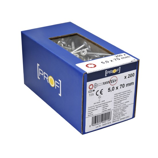 TRÄSKRUV T25 5X70 FZB 200ST PROF