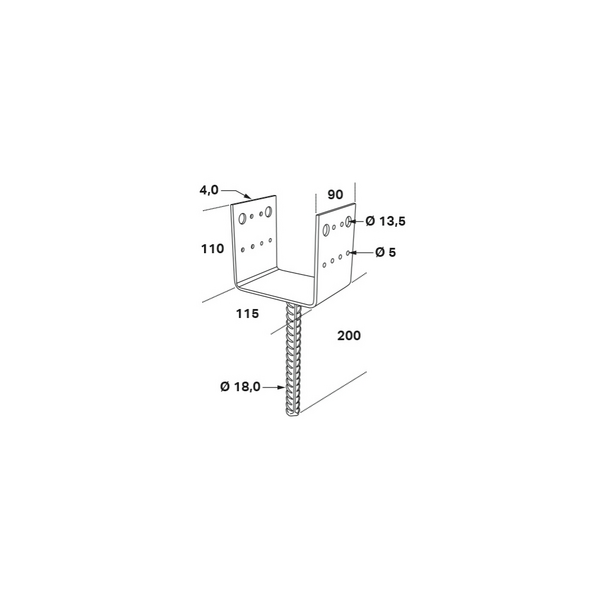 STOLPHÅLLARE CSU CE 115X90