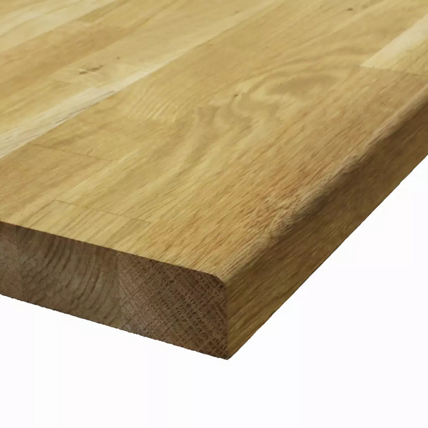 BÄNKSKIVA MASSIV EK RUND FRAMK OLJAD EKON 27X610X3000MM