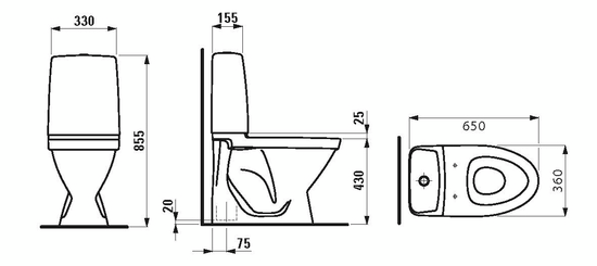 WC-STOL LIANNA DOLT S RIMLESS VIT MJUK SITS INGÅR
