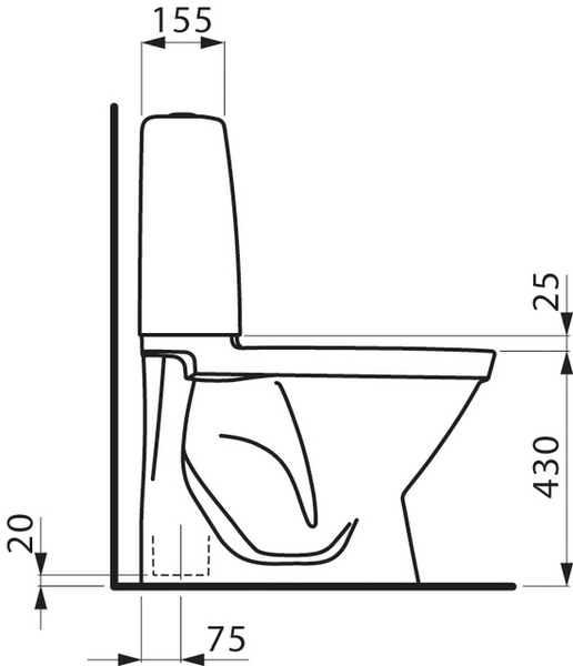 WC-STOL LIANNA DOLT S RIMLESS VIT MJUK SITS INGÅR
