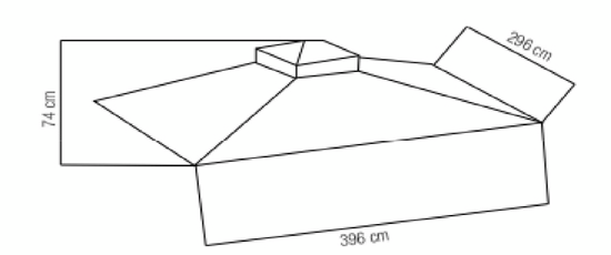 TAK TILL 3X4M CELLO VERONA GRÅ