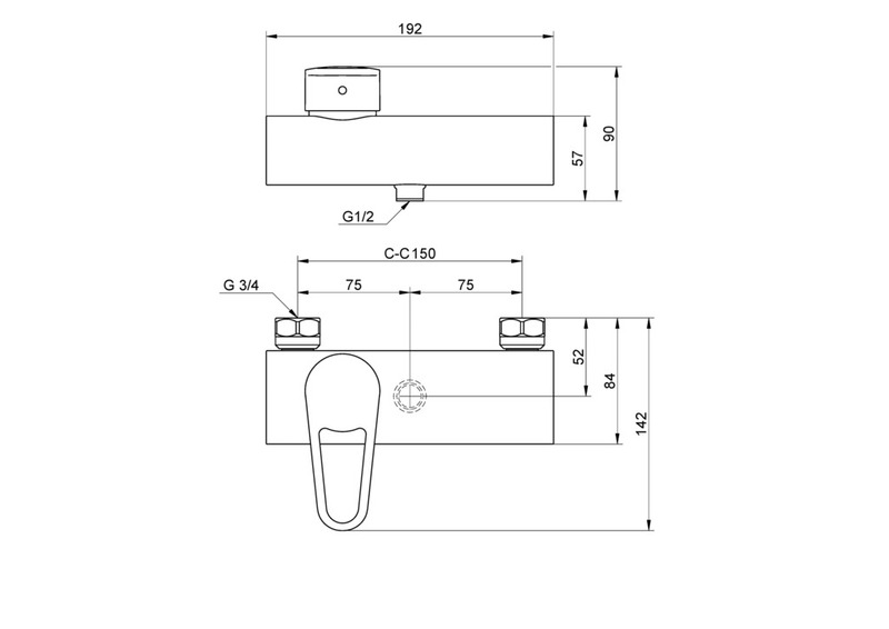 Suihkuhana Gustavsberg Nautic kahva päällä kromi