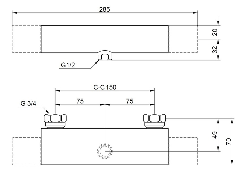 Amme-ja Suihkuhana Gustavsberg Estetic lähtö-alas musta