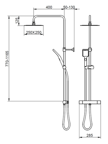 Suihkujärjestelmä Gustavsberg Estetic Square kromi