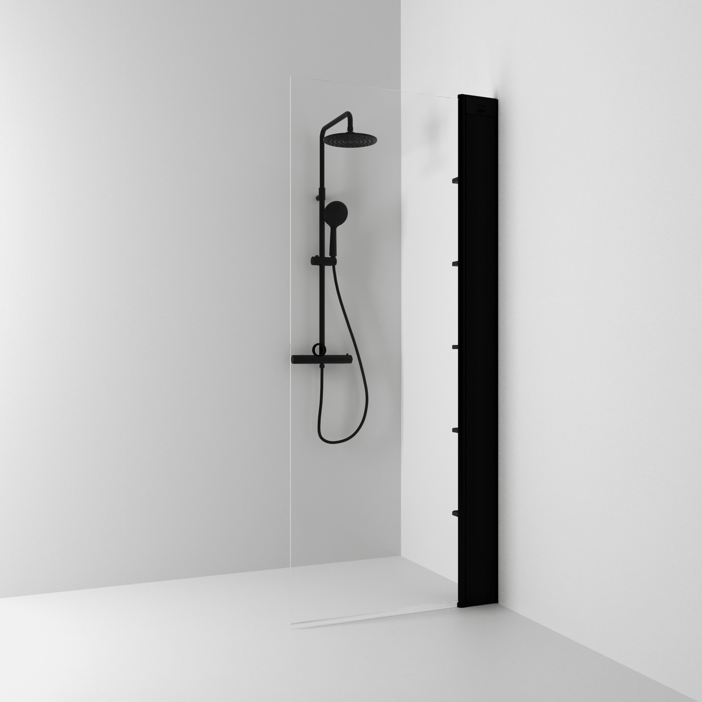 SKÄRMVÄGG SVEDBERGS SKOGA RAK SVART MATT KLAR INTHT 87X198X3CM