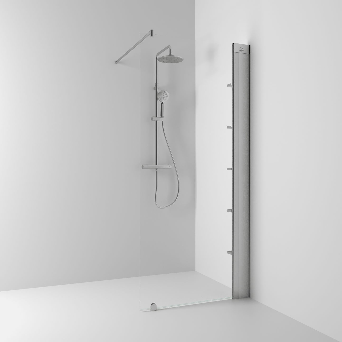 SKÄRMVÄGG SVEDBERGS SKOGA FAST ALU MATT KLARGLAS 90,4X3X198CM