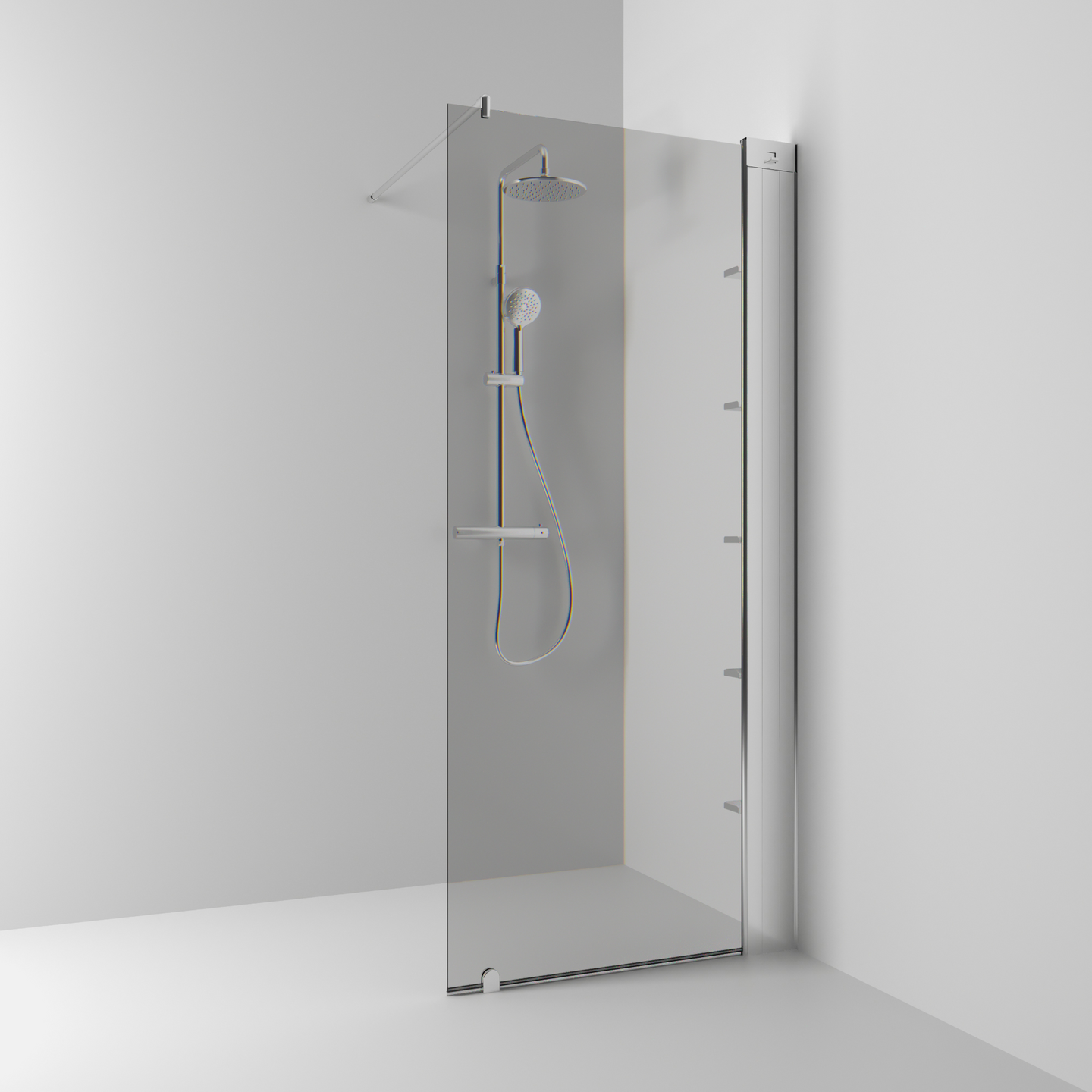 SKÄRMVÄGG SVEDBERGS SKOGA FAST ALU BLANK RÖKGLAS 70,4X3X198CM