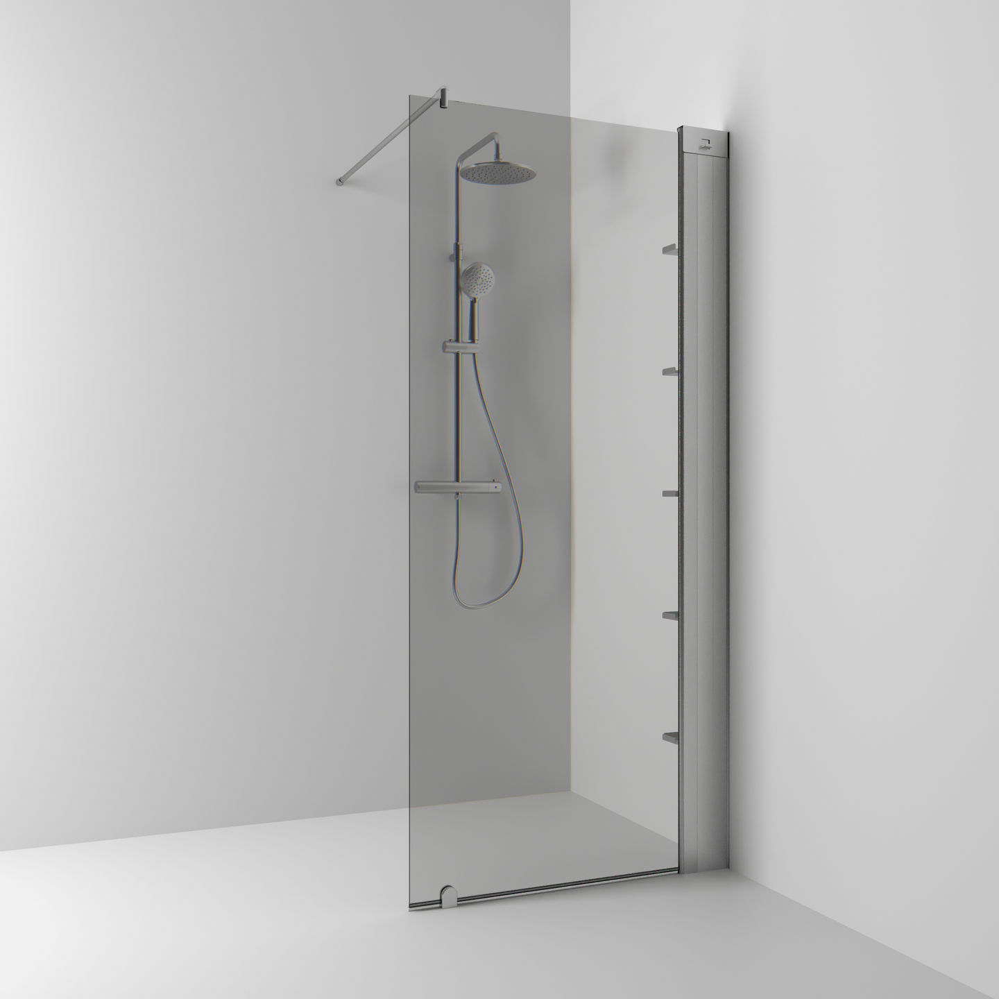 SKÄRMVÄGG SVEDBERGS SKOGA FAST ALU MATT RÖKGLAS 90,4X3X198CM