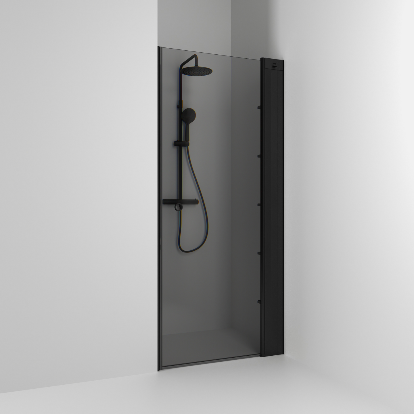 NISCHDUSCH SVEDBERGS SKOGA RAK SVART MAT RÖK ENKEL INTHT 86,3X198X3CM