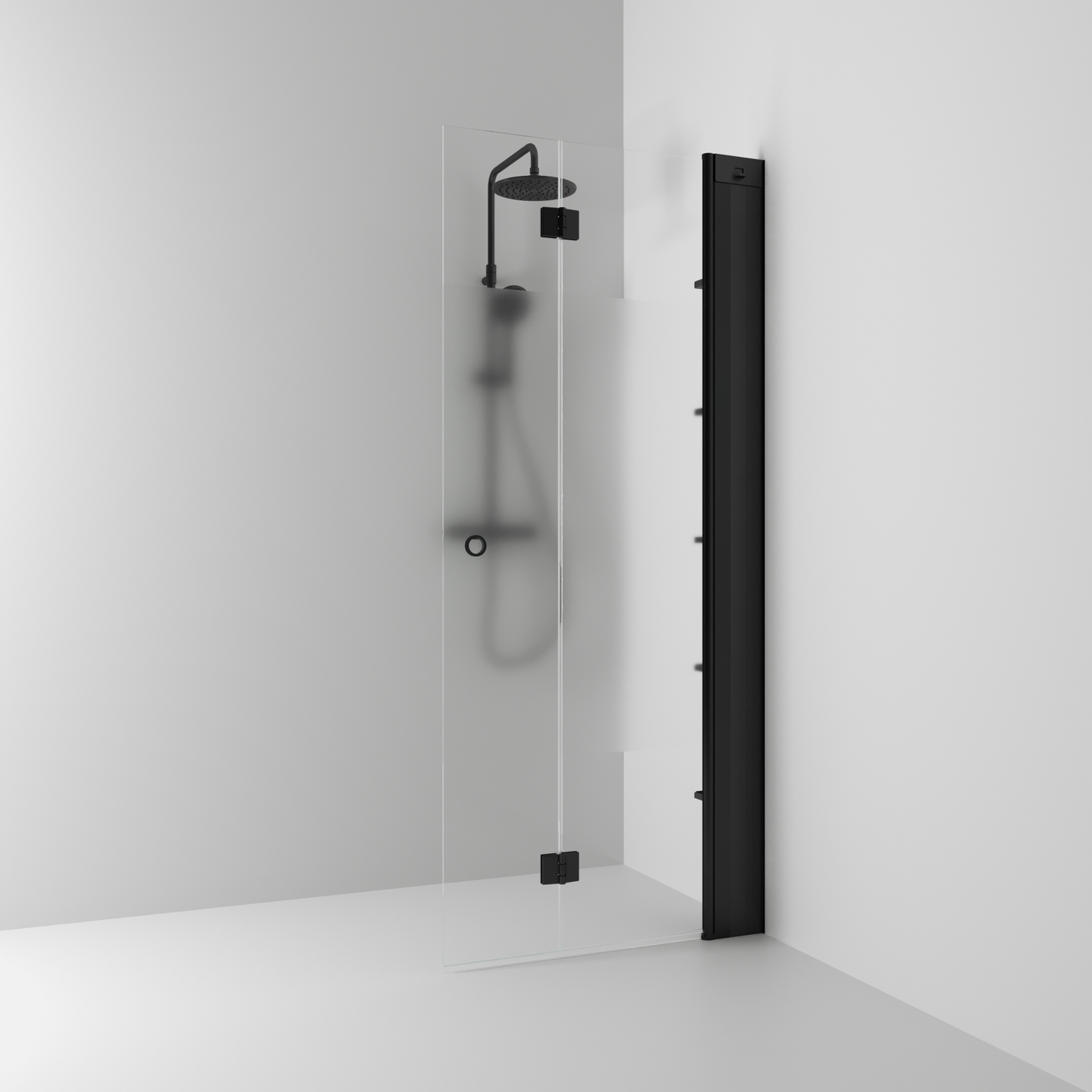 SKÄRMVÄGG SVEDBERGS SKOGA VIK SVART MATT HALVFROST INTHT 86,3X3X198CM