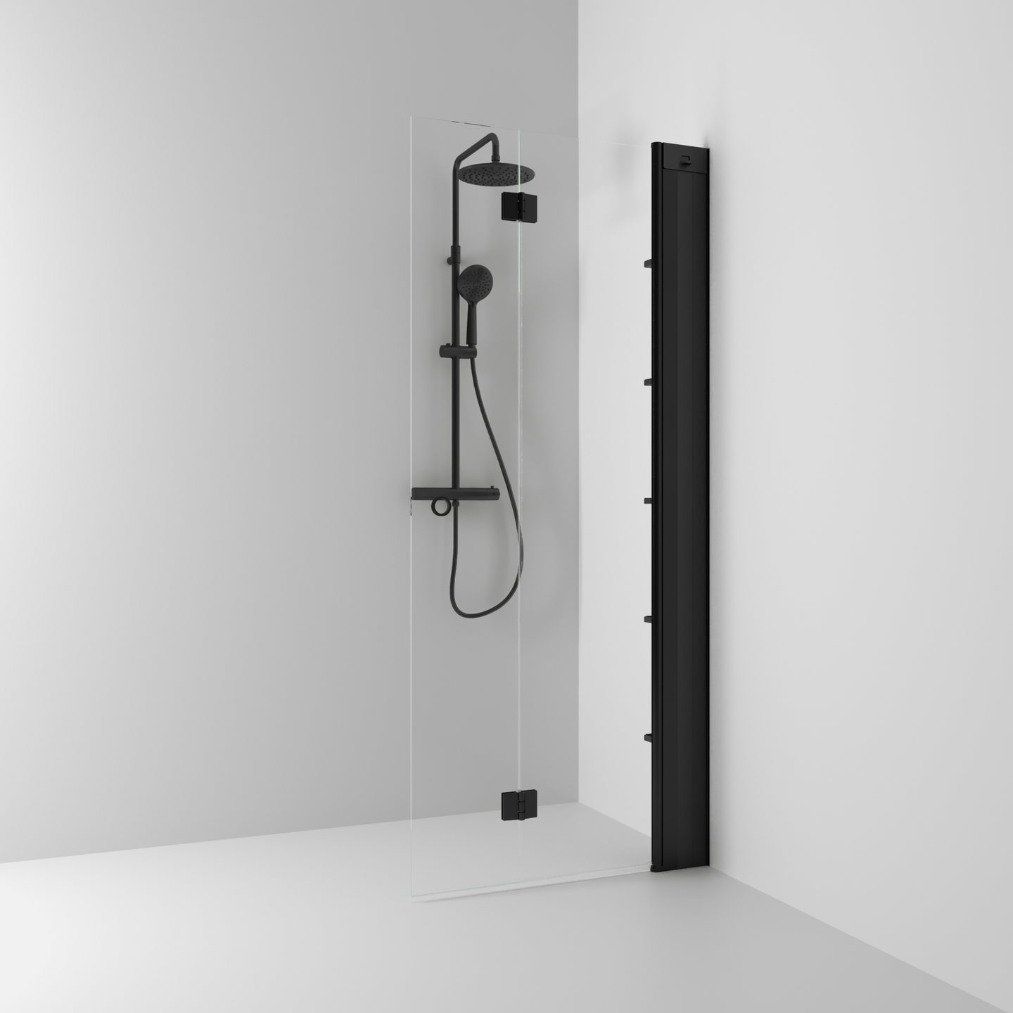 SKÄRMVÄGG SVEDBERGS SKOGA VIK SVART MATT KLAR INTHT 96,3X3X198CM