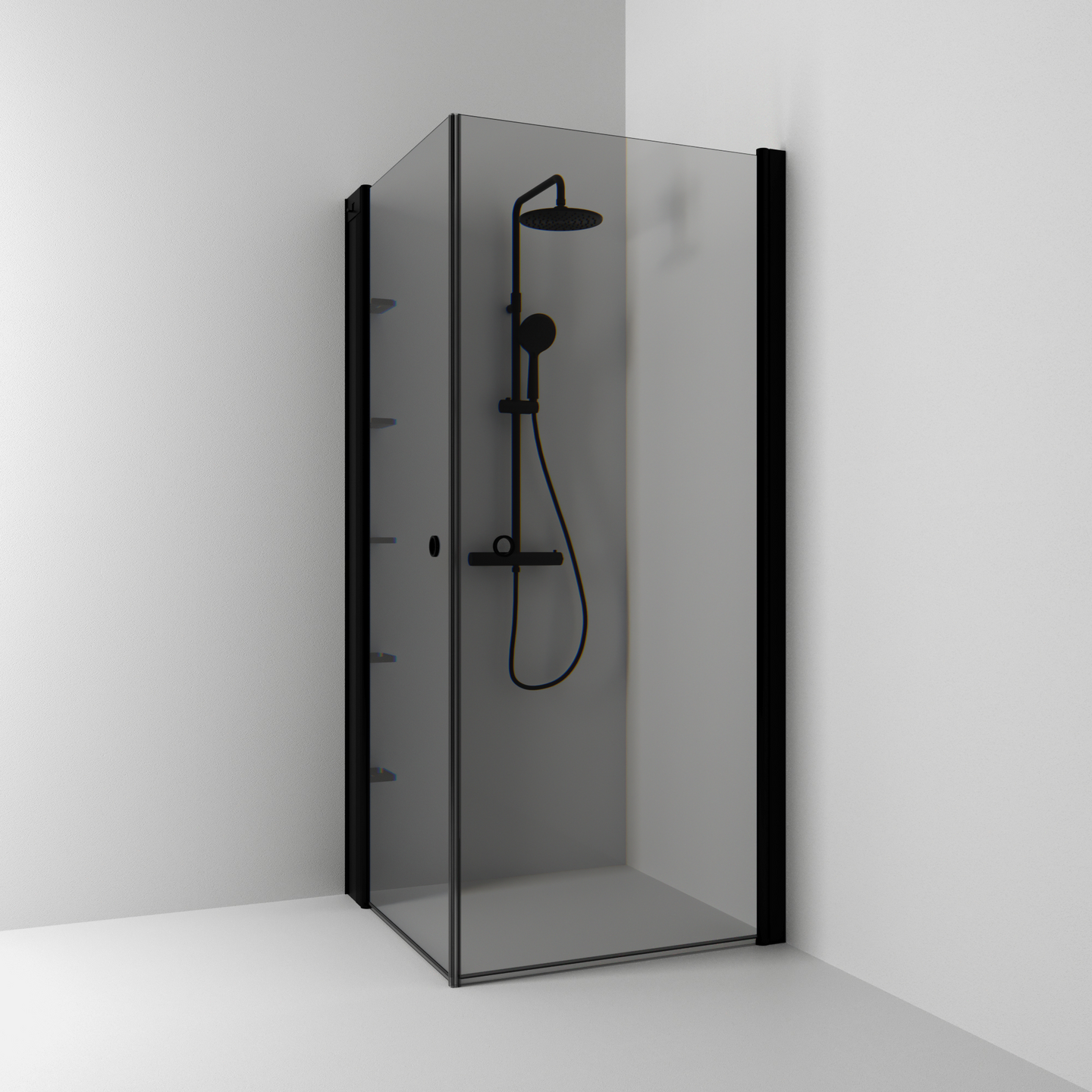 HÖRNDUSCH SVEDBERGS SKOGA RAK SVART MATT RÖK INTHT 80X198X80CM